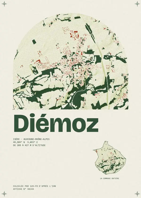 Affiche de Diémoz, calculée par 123-fr d'après l'IGN