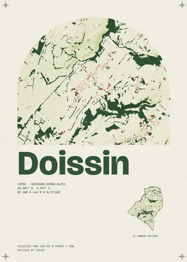Affiche de Doissin, calculée par 123-fr d'après l'IGN