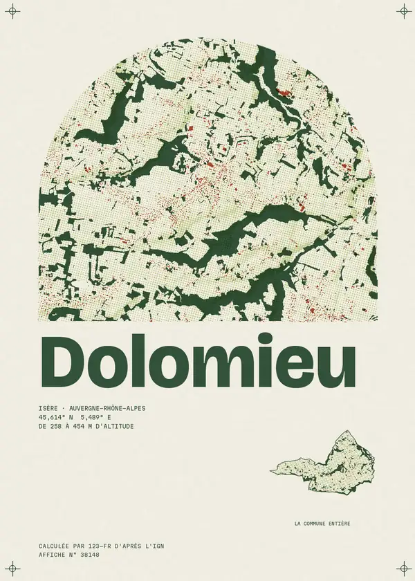 Affiche de Dolomieu, calculée par 123-fr d'après l'IGN