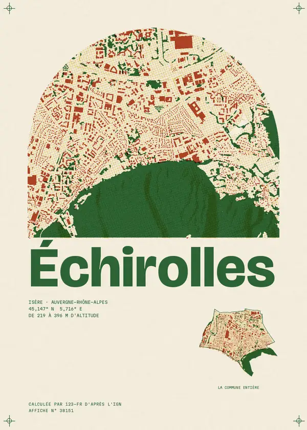Affiche de Échirolles, calculée par 123-fr d'après l'IGN