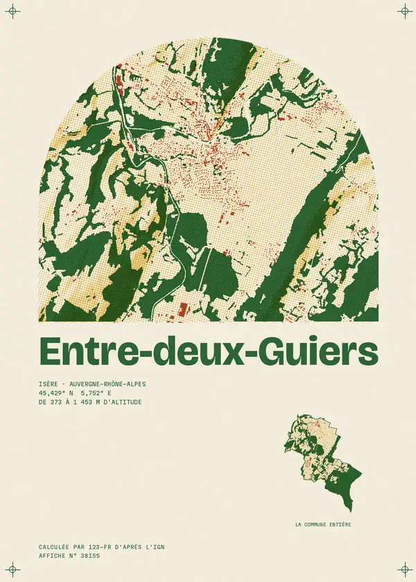 Affiche de Entre-deux-Guiers, calculée par 123-fr d'après l'IGN
