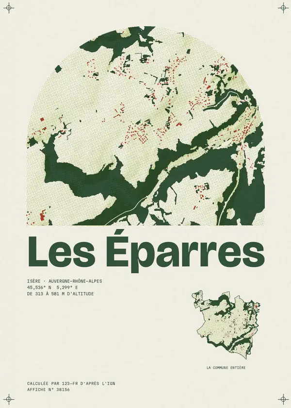 Affiche de Les Éparres, calculée par 123-fr d'après l'IGN