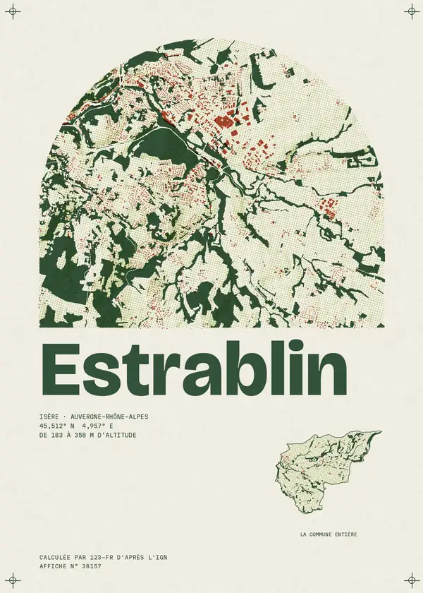 Affiche de Estrablin, calculée par 123-fr d'après l'IGN