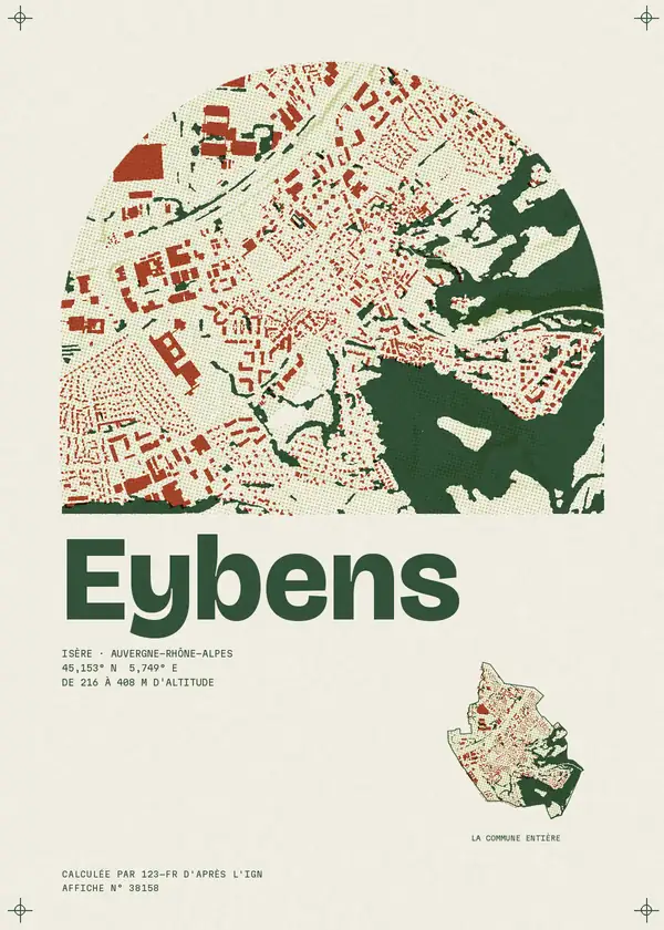 Affiche de Eybens, calculée par 123-fr d'après l'IGN