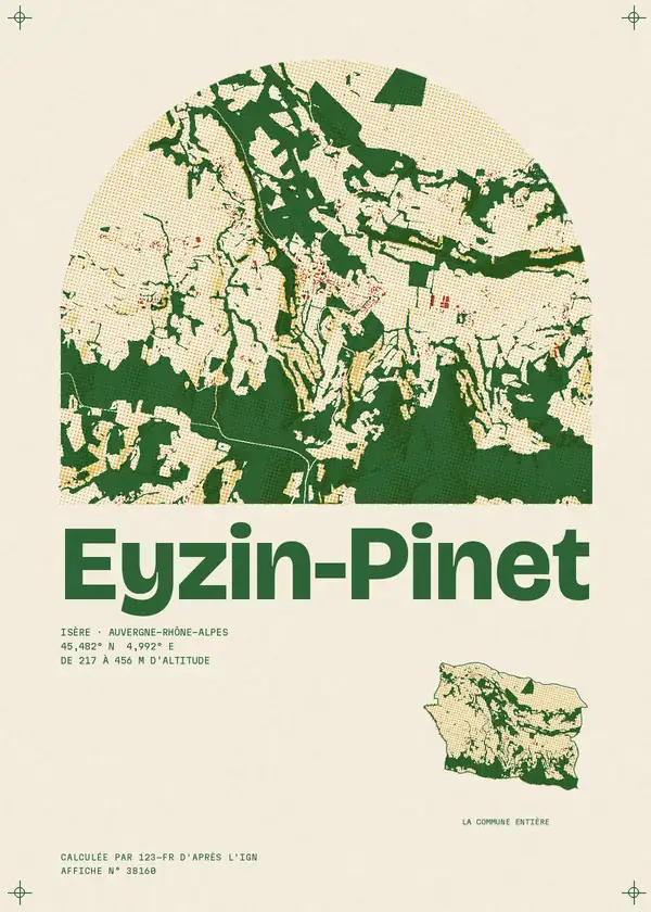 Affiche de Eyzin-Pinet, calculée par 123-fr d'après l'IGN