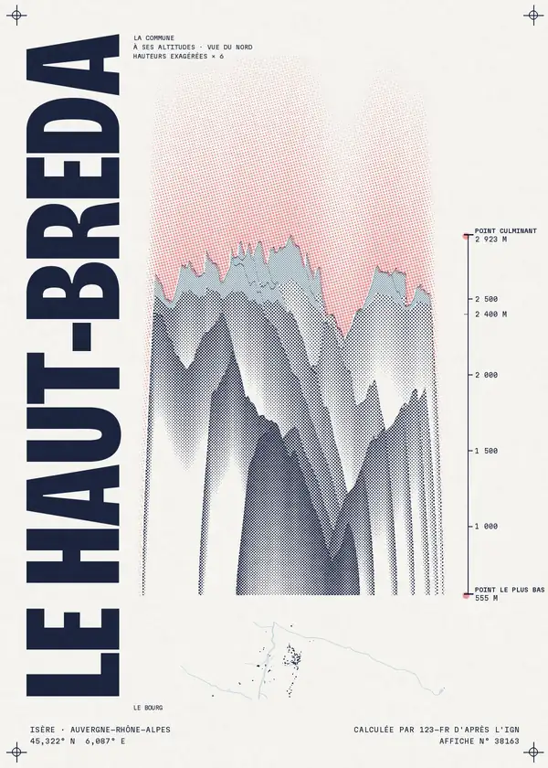 Affiche de Le Haut-Bréda, calculée par 123-fr d'après l'IGN