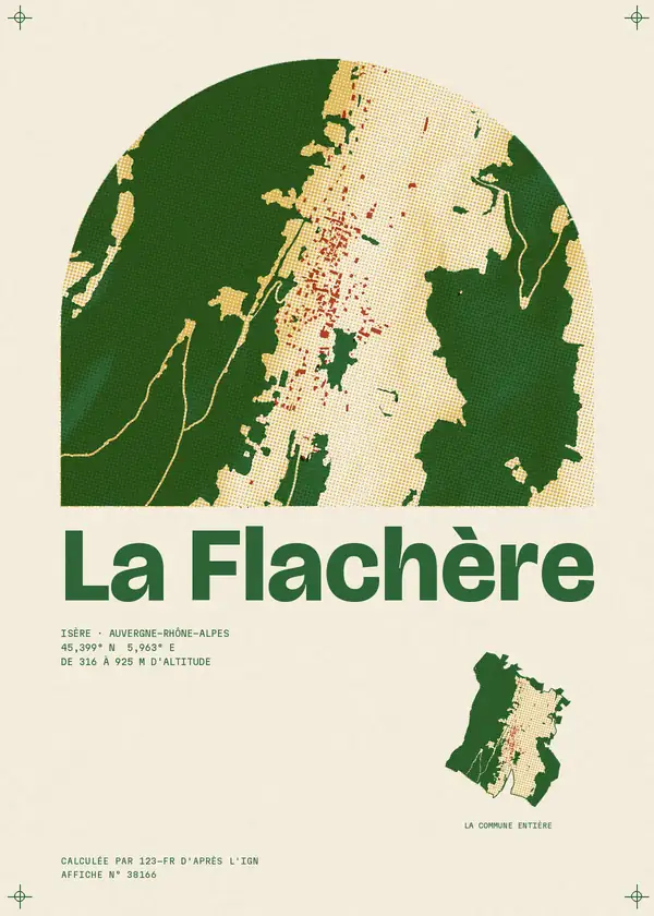 Affiche de La Flachère, calculée par 123-fr d'après l'IGN