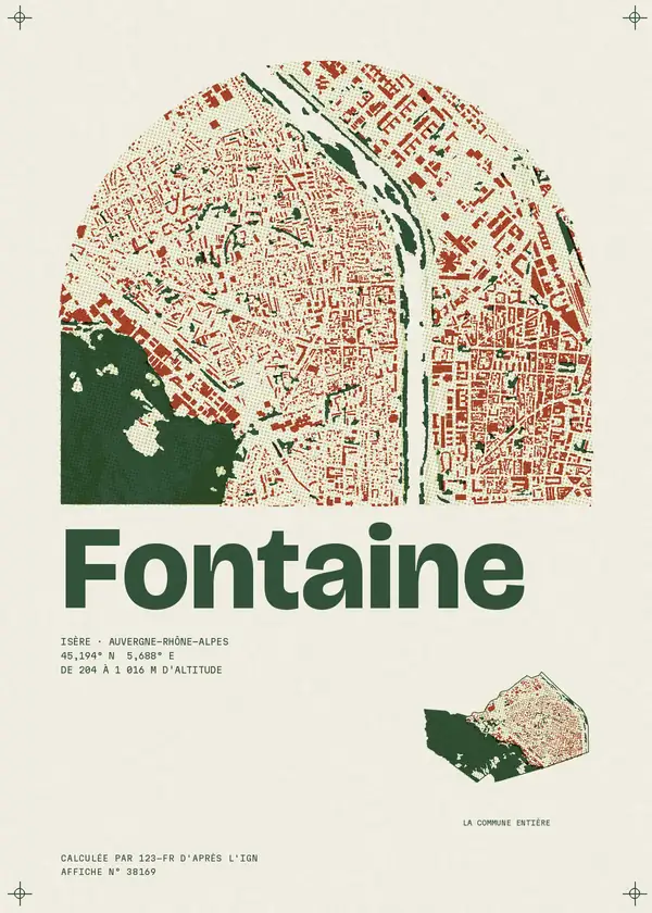 Affiche de Fontaine, calculée par 123-fr d'après l'IGN
