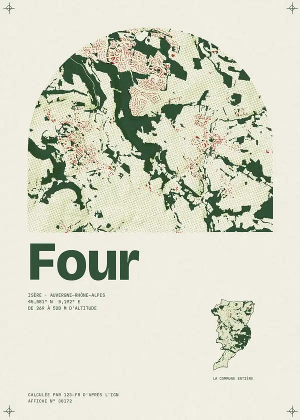 Affiche de Four, calculée par 123-fr d'après l'IGN