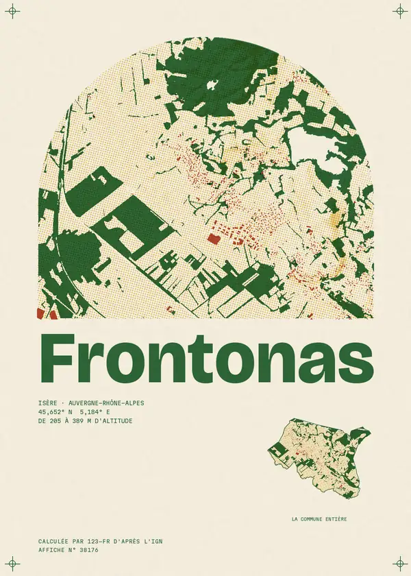Affiche de Frontonas, calculée par 123-fr d'après l'IGN