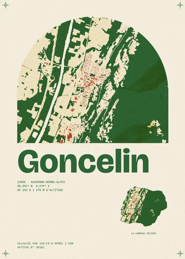 Affiche de Goncelin, calculée par 123-fr d'après l'IGN