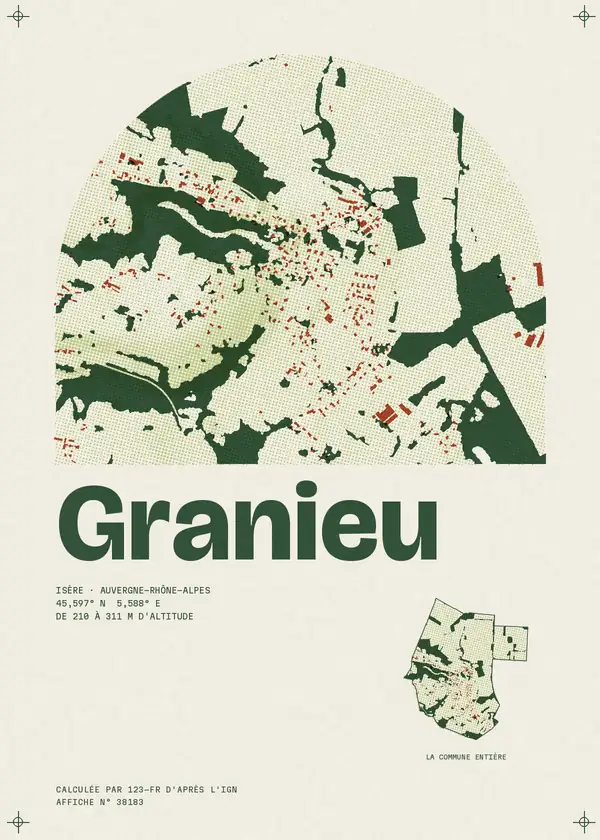 Affiche de Granieu, calculée par 123-fr d'après l'IGN