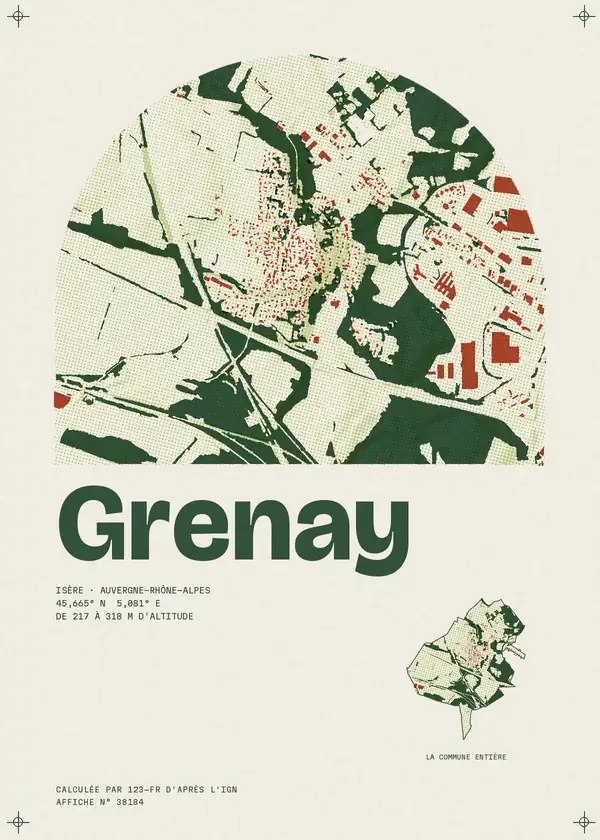 Affiche de Grenay, calculée par 123-fr d'après l'IGN
