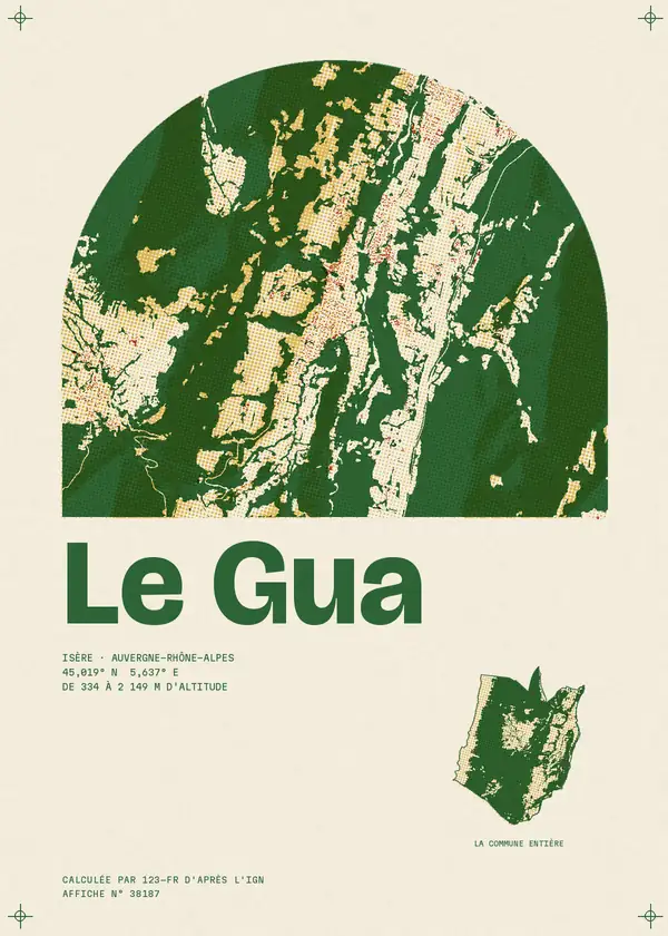 Affiche de Le Gua, calculée par 123-fr d'après l'IGN