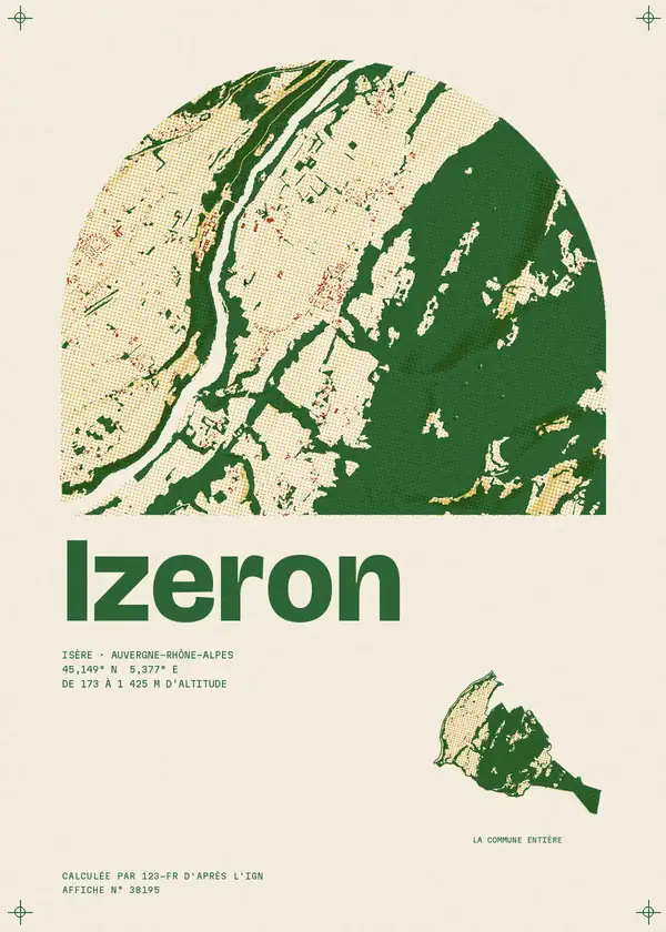Affiche de Izeron, calculée par 123-fr d'après l'IGN