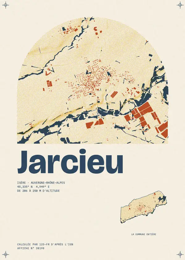 Affiche de Jarcieu, calculée par 123-fr d'après l'IGN
