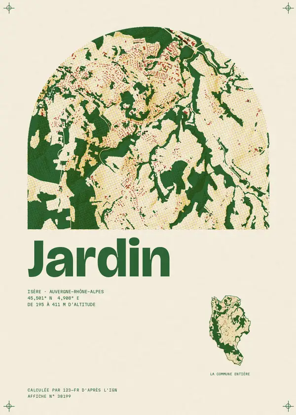 Affiche de Jardin, calculée par 123-fr d'après l'IGN