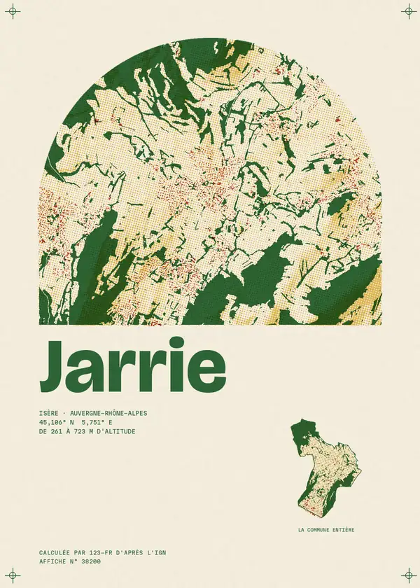 Affiche de Jarrie, calculée par 123-fr d'après l'IGN