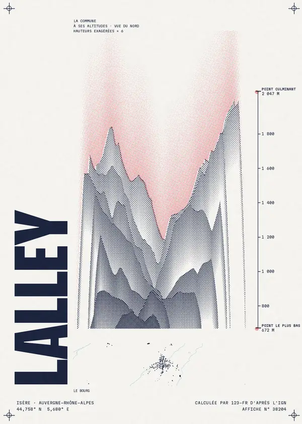 Affiche de Lalley, calculée par 123-fr d'après l'IGN