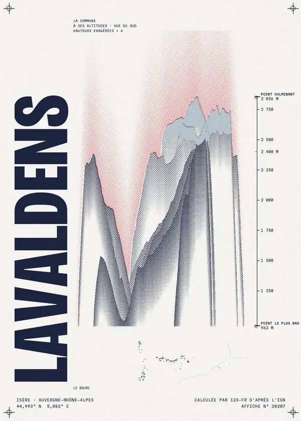 Affiche de Lavaldens, calculée par 123-fr d'après l'IGN