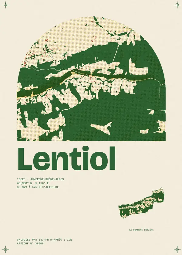Affiche de Lentiol, calculée par 123-fr d'après l'IGN