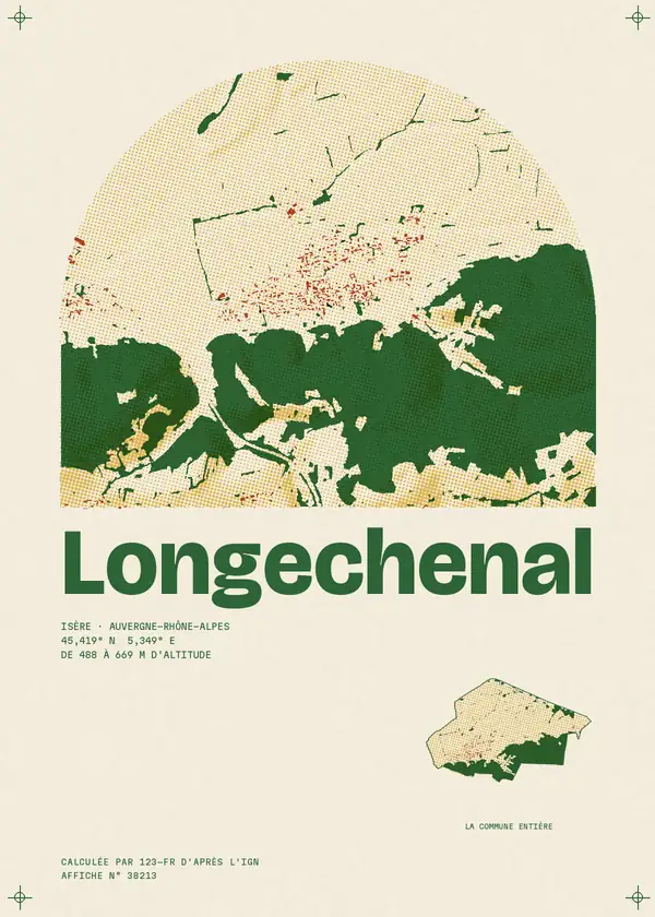 Affiche de Longechenal, calculée par 123-fr d'après l'IGN