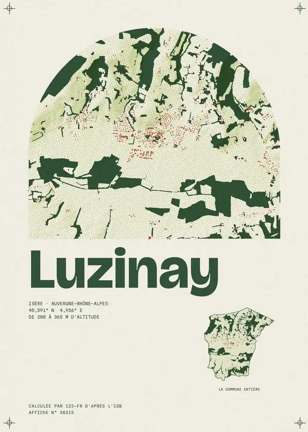 Affiche de Luzinay, calculée par 123-fr d'après l'IGN