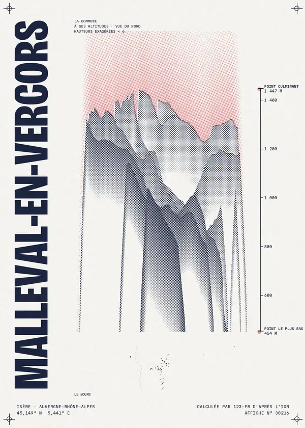Affiche de Malleval-en-Vercors, calculée par 123-fr d'après l'IGN