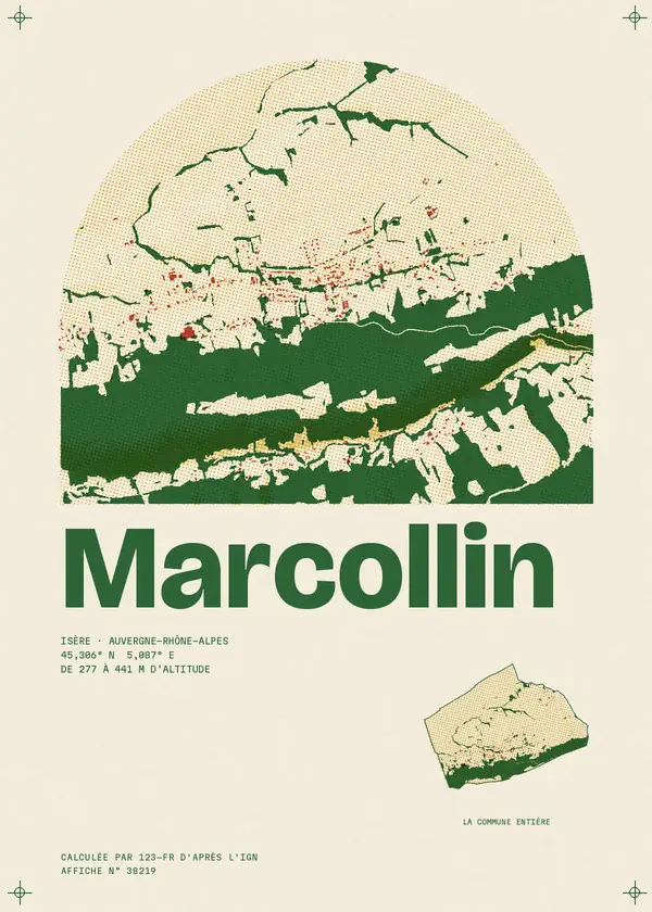 Affiche de Marcollin, calculée par 123-fr d'après l'IGN