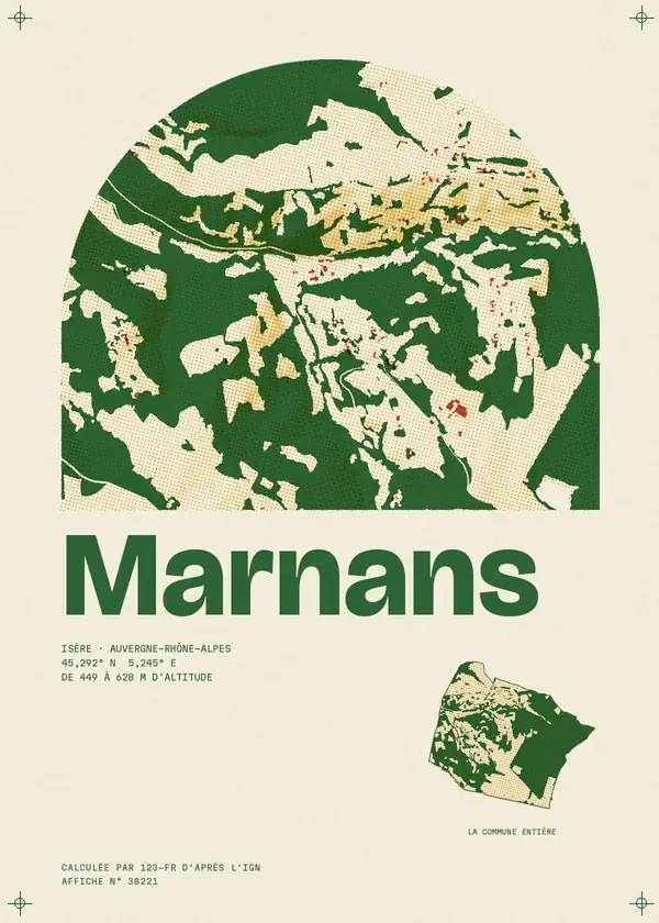 Affiche de Marnans, calculée par 123-fr d'après l'IGN