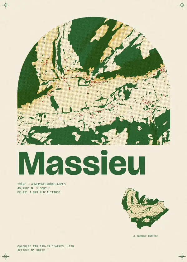 Affiche de Massieu, calculée par 123-fr d'après l'IGN