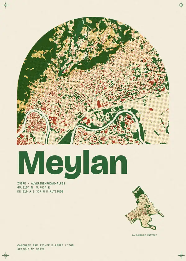 Affiche de Meylan, calculée par 123-fr d'après l'IGN