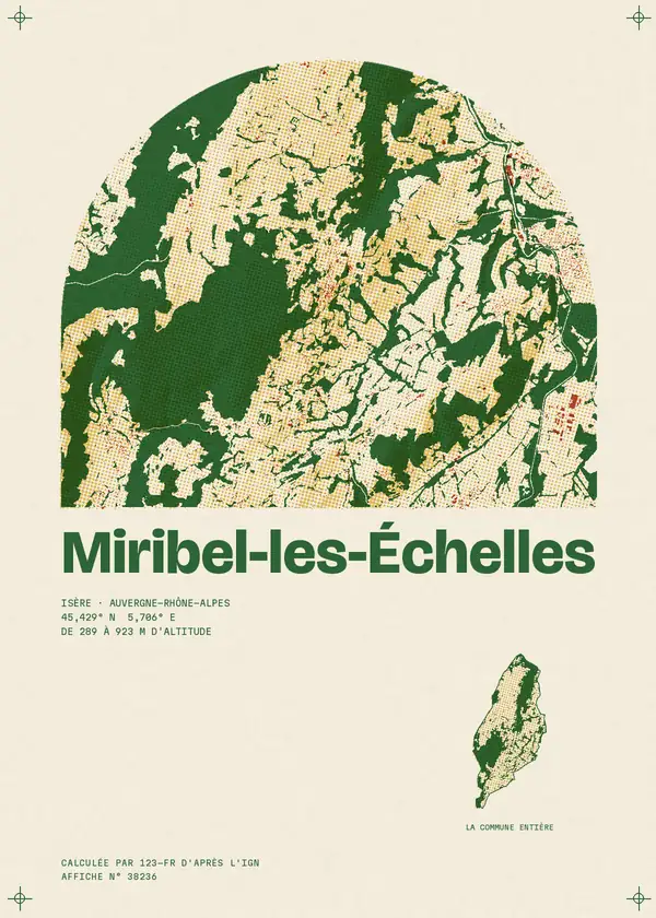 Affiche de Miribel-les-Échelles, calculée par 123-fr d'après l'IGN