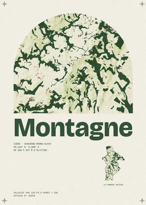 Affiche de Montagne, calculée par 123-fr d'après l'IGN