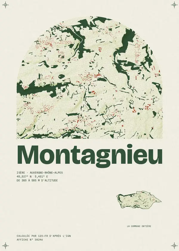 Affiche de Montagnieu, calculée par 123-fr d'après l'IGN