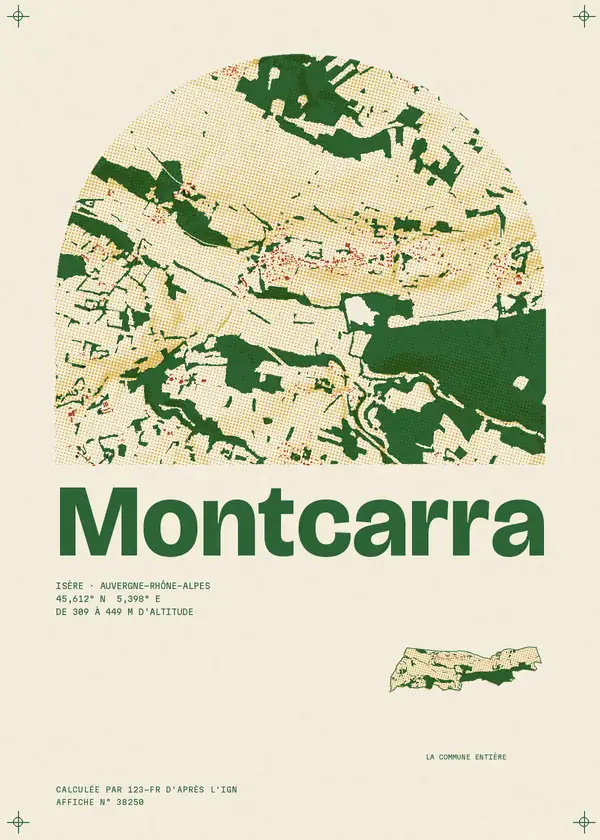 Affiche de Montcarra, calculée par 123-fr d'après l'IGN