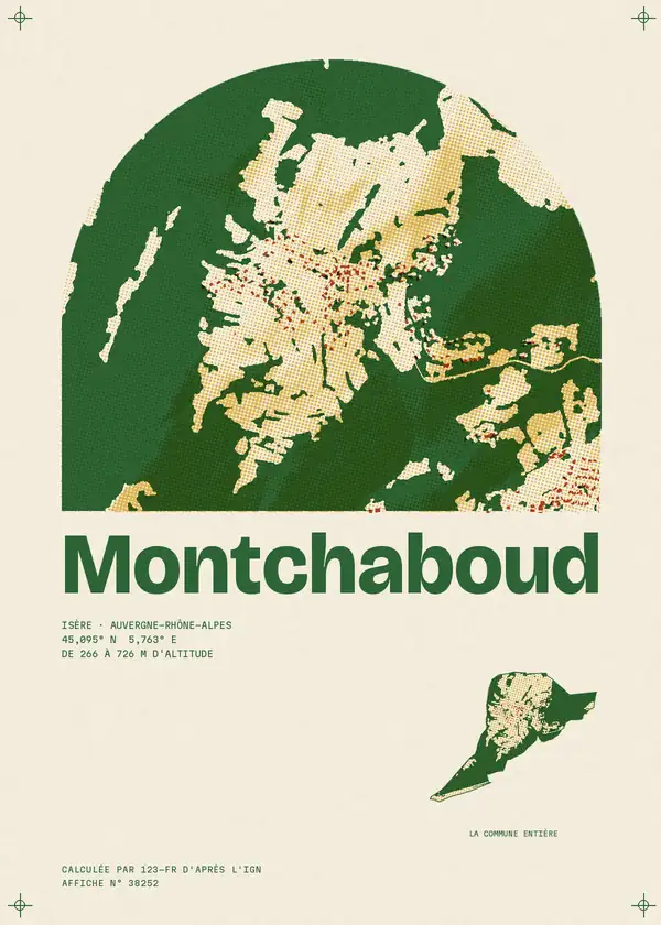 Affiche de Montchaboud, calculée par 123-fr d'après l'IGN
