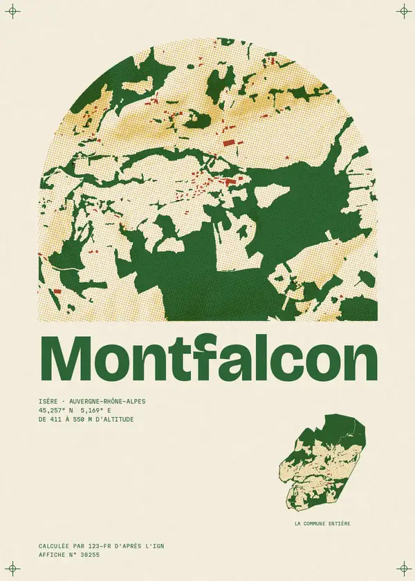 Affiche de Montfalcon, calculée par 123-fr d'après l'IGN