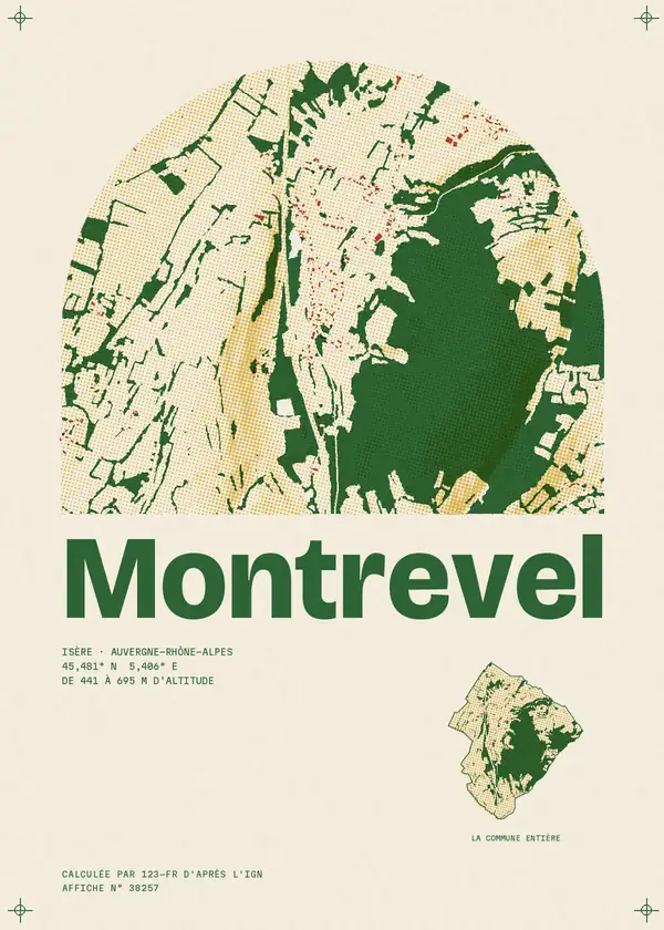 Affiche de Montrevel, calculée par 123-fr d'après l'IGN