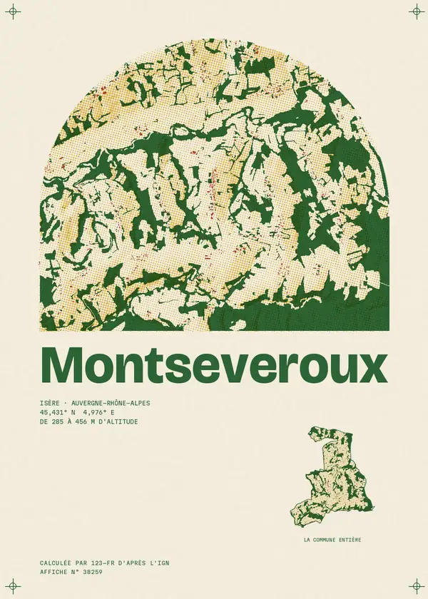 Affiche de Montseveroux, calculée par 123-fr d'après l'IGN
