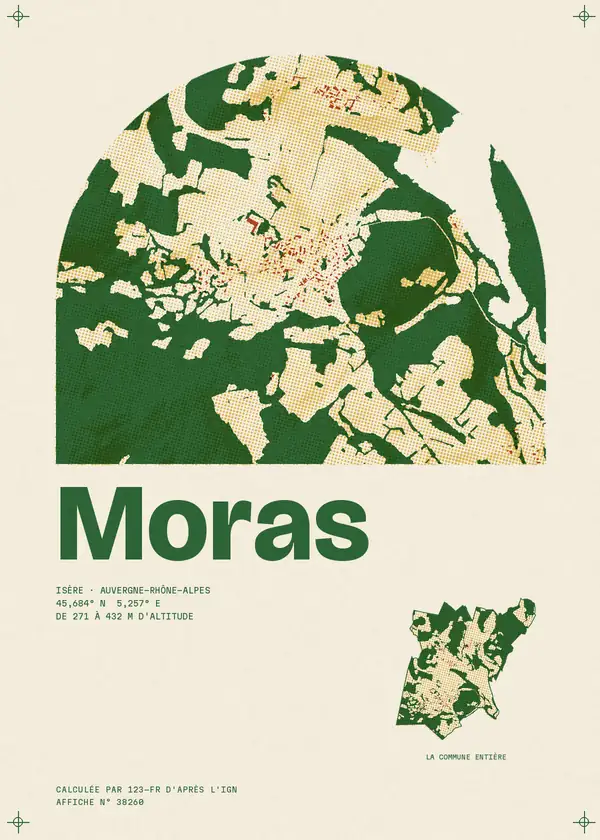 Affiche de Moras, calculée par 123-fr d'après l'IGN