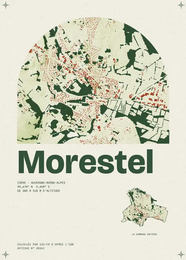 Affiche de Morestel, calculée par 123-fr d'après l'IGN