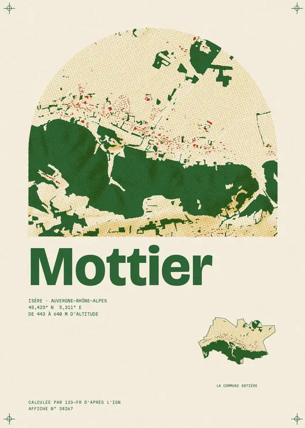 Affiche de Mottier, calculée par 123-fr d'après l'IGN