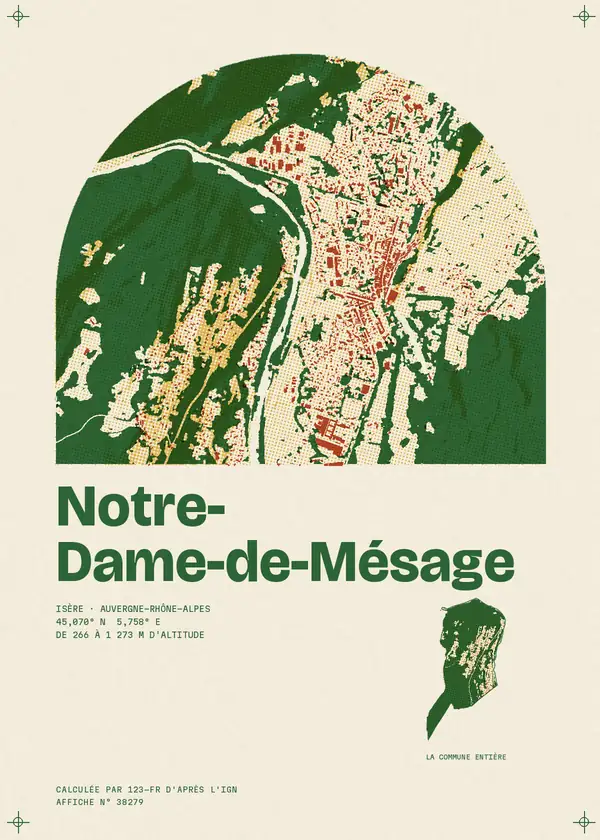 Affiche de Notre-Dame-de-Mésage, calculée par 123-fr d'après l'IGN