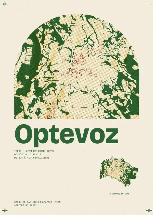 Affiche de Optevoz, calculée par 123-fr d'après l'IGN