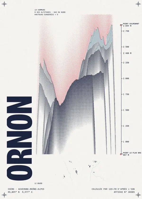 Affiche de Ornon, calculée par 123-fr d'après l'IGN