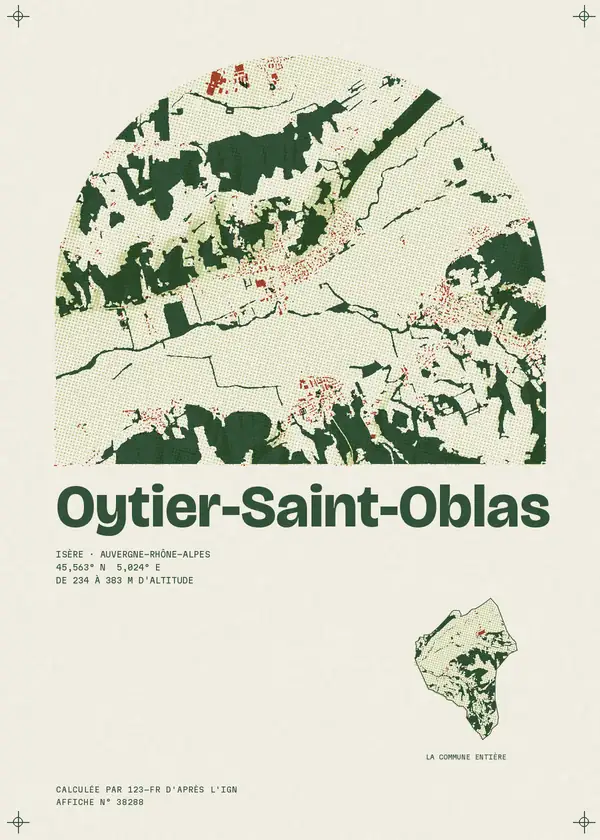 Affiche de Oytier-Saint-Oblas, calculée par 123-fr d'après l'IGN