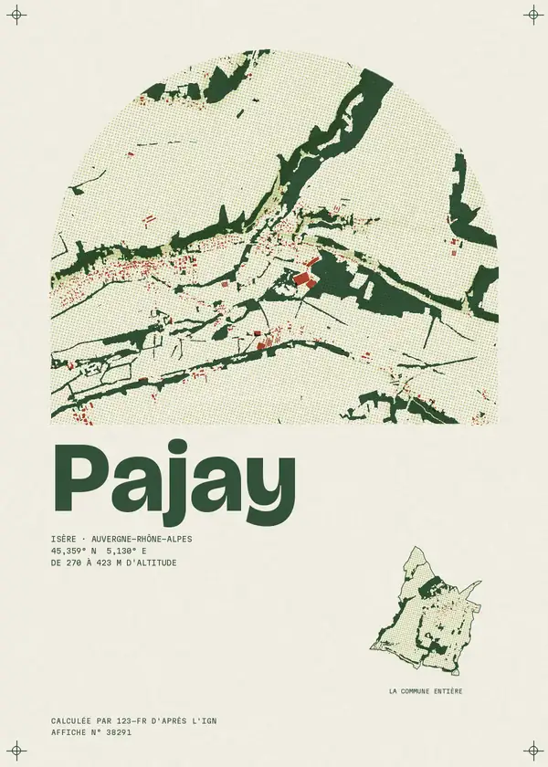 Affiche de Pajay, calculée par 123-fr d'après l'IGN