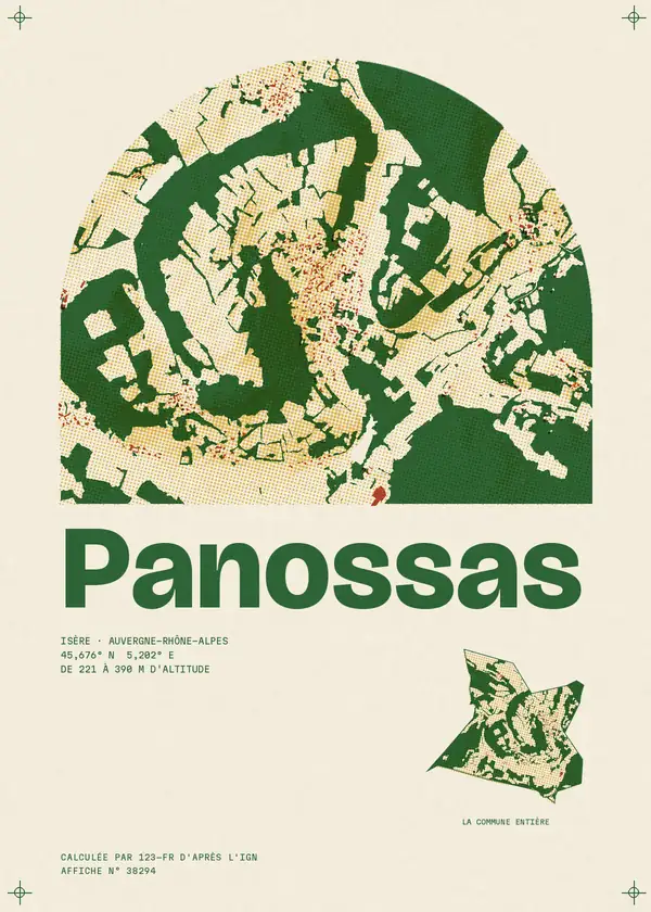 Affiche de Panossas, calculée par 123-fr d'après l'IGN
