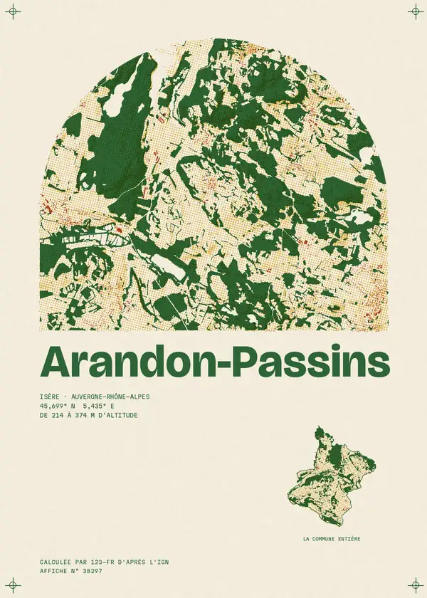 Affiche de Arandon-Passins, calculée par 123-fr d'après l'IGN
